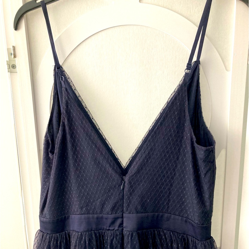 Navy maxi Tulle overlay summer dress